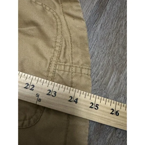 Tommy Hilfiger Mens L Tan Utility Jacket Zip Up Collared w/ Elbow Patches - Picture 3 of 11